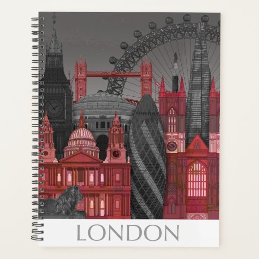 London Elevings by Night - Red Planner (Voorkant)