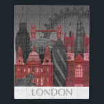 London Elevings by Night - Red Puzzel<br><div class="desc">London Elevations by Night Red door Fab Funky. Kenmerken beroemde mijlpalen van Londen 's nachts in een rood en grijs kleurenschema.</div>