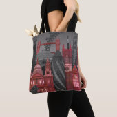 London Elevings by Night - Red Tote Bag (Dichtbij)