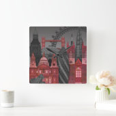 London Elevings by Night - Red Vierkante Klok (Huis)