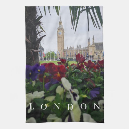 London Elizabeth Tower uitzicht theedoek (Verticaal)