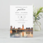 London Elopement Wedding Reception Kaart (Staand voorkant)