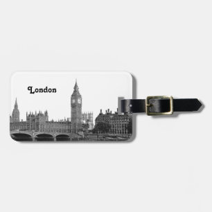 London Engeland Skyline Etched Bagagelabel