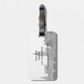 London Engeland Skyline Etched Bagagelabel (Achterkant verticaal)