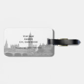 London Engeland Skyline Etched Bagagelabel (Achterkant horizontaal)