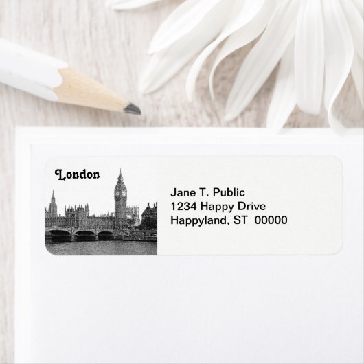 London Engeland Skyline Etched Etiket (Insitu)