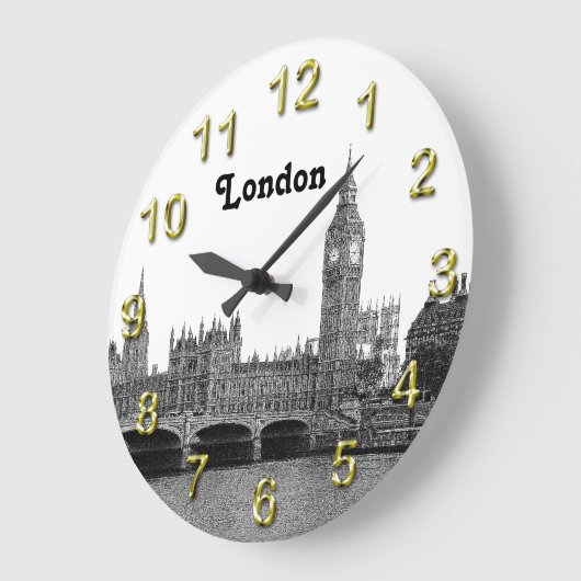 London Engeland Skyline Etched Grote Klok (Hoek)