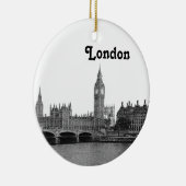 London Engeland Skyline Etched Keramisch Ornament (Rechts)