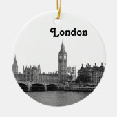 London Engeland Skyline Etched Keramisch Ornament (Voorkant)