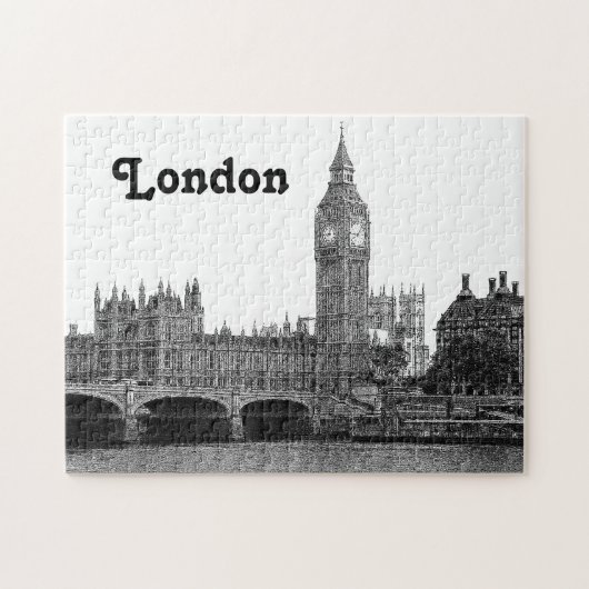 London Engeland Skyline Etched Legpuzzel (Horizontaal)