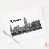 London Engeland Skyline Etched Rechthoekige Sticker (Envelop)