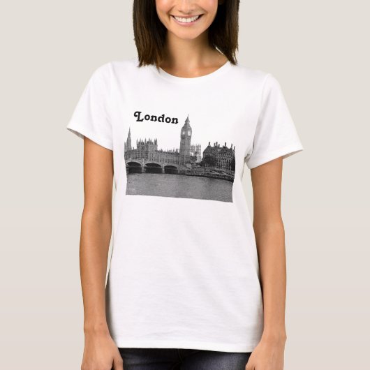 London Engeland Skyline Etched T-shirt (Voorkant)