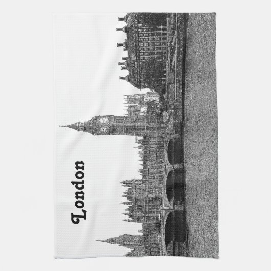 London Engeland Skyline Etched Theedoek (Verticaal)