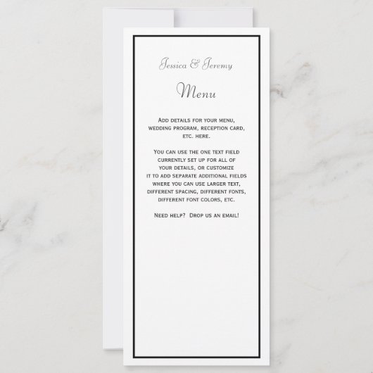 London Engeland Skyline Kiss Menu Reception Kaart (Achterkant)