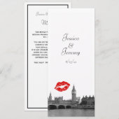 London Engeland Skyline Kiss Menu Reception Kaart (Voorkant / Achterkant)
