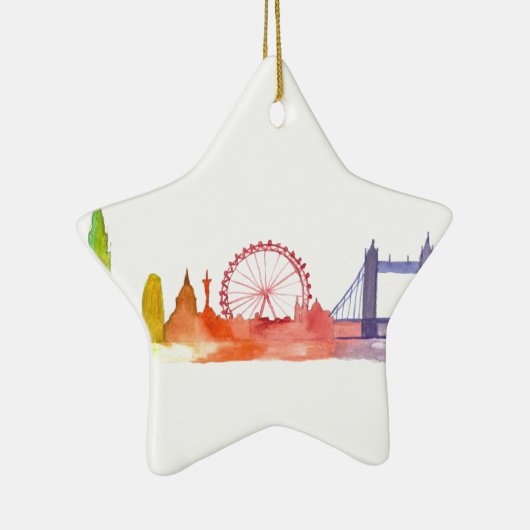 London Engeland Verenigd Koninkrijk aquarel modern Keramisch Ornament (Rechts)
