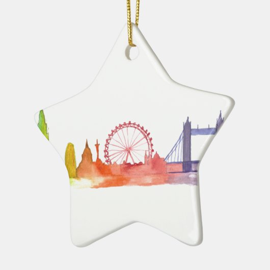 London Engeland Verenigd Koninkrijk aquarel modern Keramisch Ornament (Links)