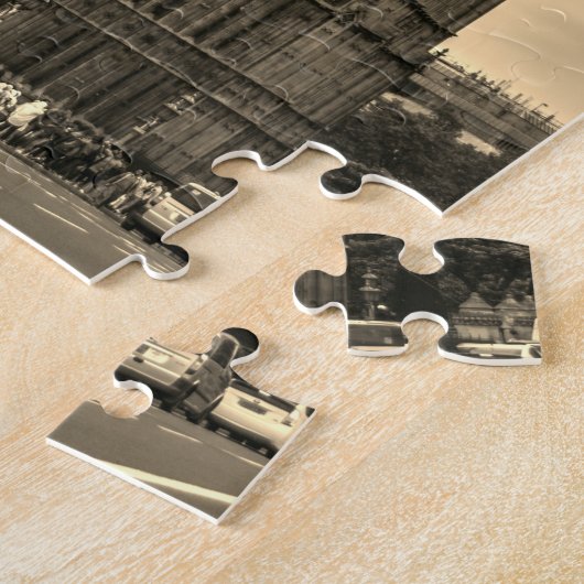 London England Big Ben  Black White Red Bus Legpuzzel (Zijkant)