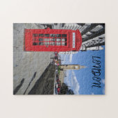 London England Big Ben  Black White Red Bus Legpuzzel (Horizontaal)