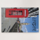 London England Big Ben  Black White Red Bus Legpuzzel (Horizontaal)