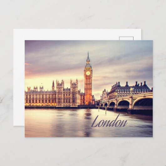 London England Big Ben Briefkaart (Voorkant / Achterkant)