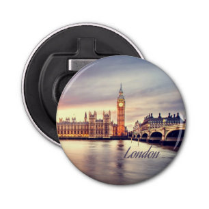 London England Big Ben Button Flesopener