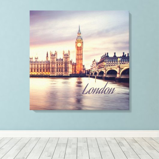 London England Big Ben Canvas Afdruk (Insitu (Houten vloer))