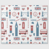 London England Big Ben English Flag Queen's Guard Cadeaupapier (Vlak)