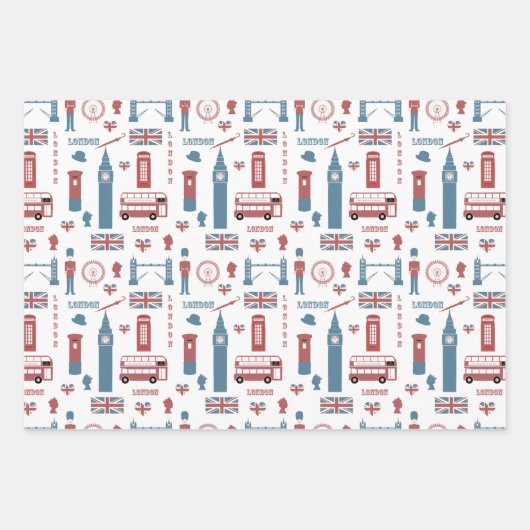 London England Big Ben English Flag Queen's Guard Inpakpapier Vel (Voorkant 2)