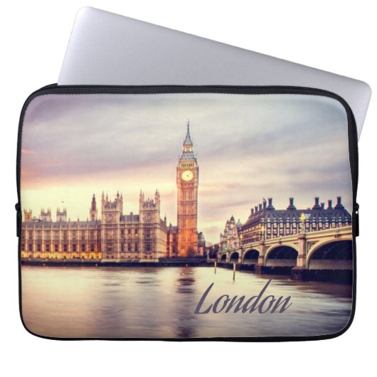 London England Big Ben Laptop Sleeve (Voorkant)