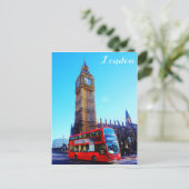 London England Big Ben Red Bus Briefkaart (Staand voorkant)