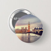 London England Big Ben Ronde Button 5,7 Cm (Voorkant /achterkant)