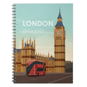 London England Big Ben Vintage Travel Notitieboek