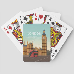 London England Big Ben Vintage Travel Pokerkaarten