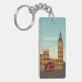 London England Big Ben Vintage Travel Sleutelhange Sleutelhanger (Voorkant Links)