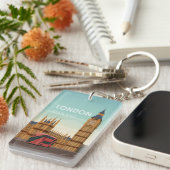 London England Big Ben Vintage Travel Sleutelhange Sleutelhanger (Voorkant Rechts)