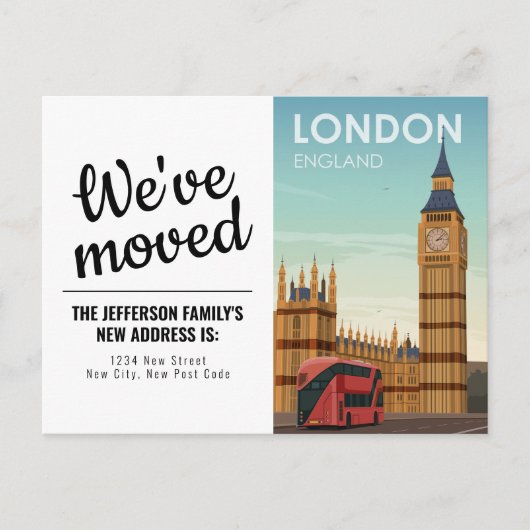 London England Big Ben  We hebben ons verplaatst Briefkaart (Voorkant)