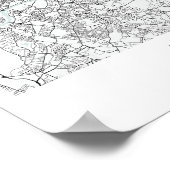 London England Blue Water Street Map Poster (Hoek)