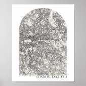 London England Boho Minimal Arch Street Map Poster (Voorkant)