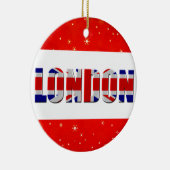 London England British Flag Red Snowflake Keramisch Ornament (Rechts)