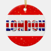 London England British Flag Red Snowflake Keramisch Ornament (Voorkant)