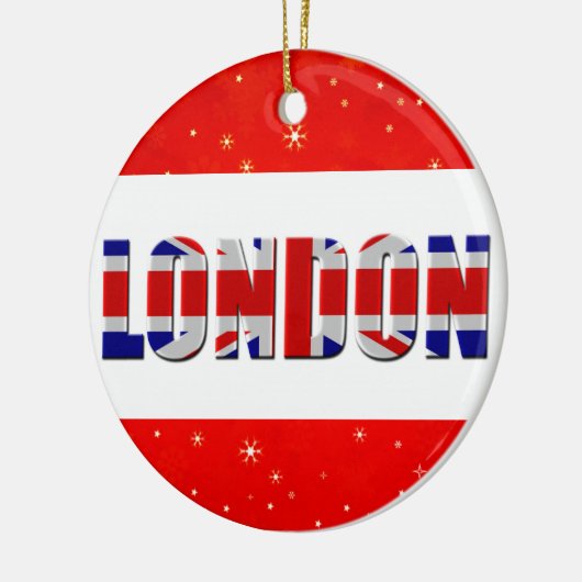 London England British Flag Red Snowflake Keramisch Ornament (Links)
