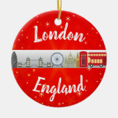 London England British Landmarks Kerstmis Keramisch Ornament (Voorkant)