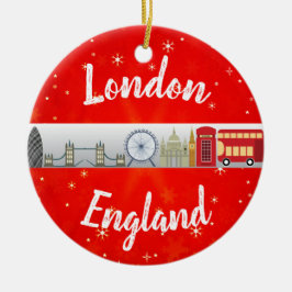 London England British Landmarks Kerstmis Keramisch Ornament