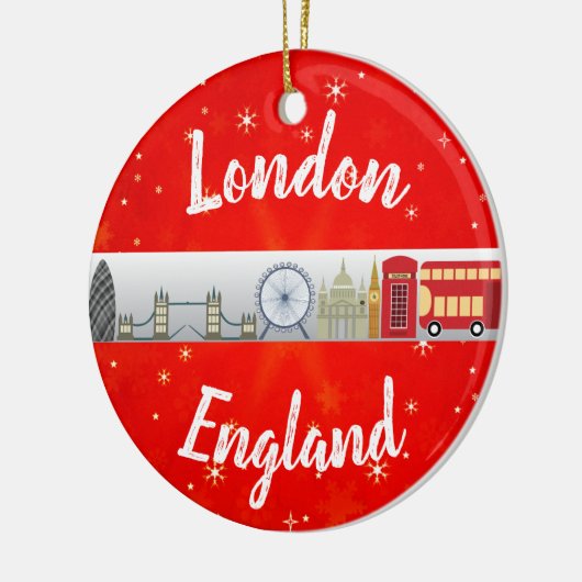 London England British Landmarks Kerstmis Keramisch Ornament (Links)