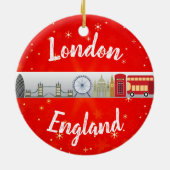 London England British Landmarks Kerstmis Keramisch Ornament (Achterkant)