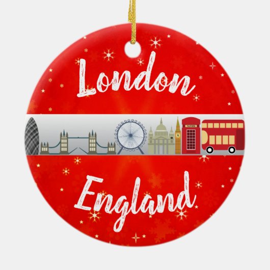 London England British Landmarks Kerstmis Keramisch Ornament (Achterkant)
