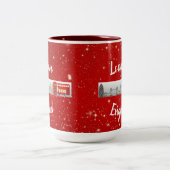 London England British Landmarks Red Tweekleurige Koffiemok (Center)