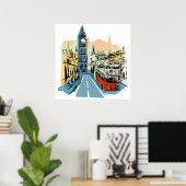 London England City scape artistiek poster (Thuiskantoor)