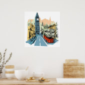 London England City scape artistiek poster (Keuken)